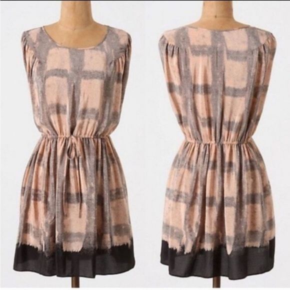 Anthropologie Dresses & Skirts - Anthropologie Lil Doyle's Desk Pink Grey Tunic Silk Dress 6